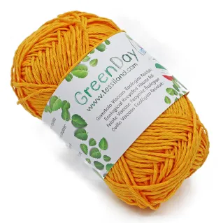 GreenDay mezcla de viscosa ecológica reciclada ovillo 50g Amarillo