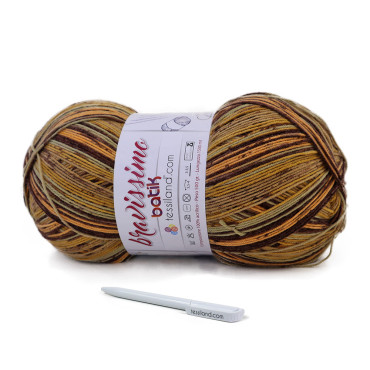 Bravissimo Batik acrylique dégradé pelote géante 500g Beige