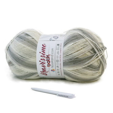 Bravissimo Batik microfibra di acrilico sfumato gomitolone 500g Panna