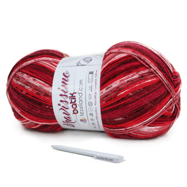 Bravissimo Batik acrílico degradado ovillo gigante 500g Rosso