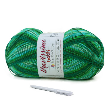 Bravissimo Batik acrylic gradient mega ball 500g Verde