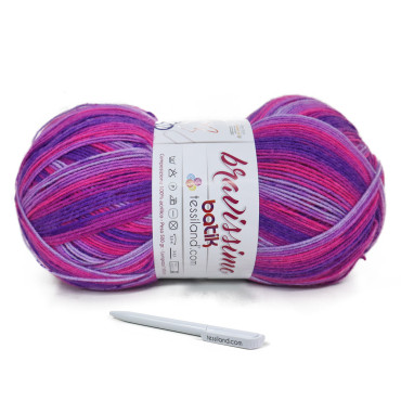 Bravissimo Batik acrílico degradado ovillo gigante 500g Viola