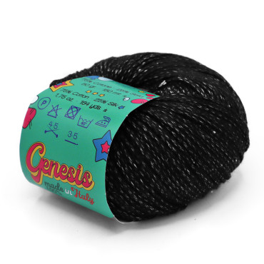 Genesis algodón y seda ovillo 50 Nero