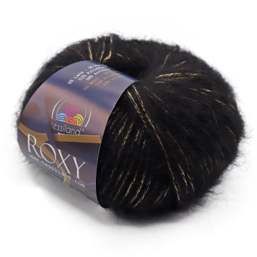 Roxy misto lana viscosa effetto luminoso gomitolo 50g Nero