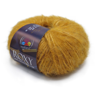 Roxy misto lana viscosa effetto luminoso gomitolo 50g Senape