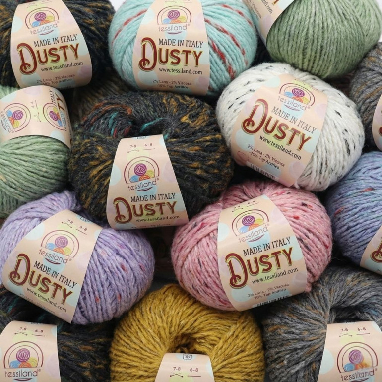 Dusty misto lana viscosa effetto sfumato gomitolo 50g