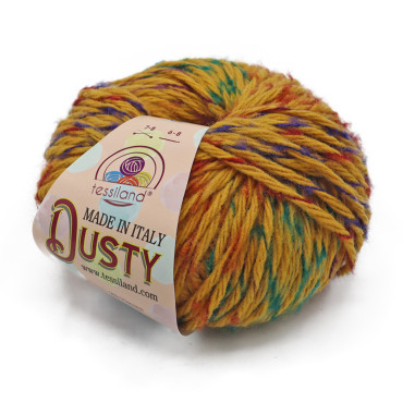 Dusty misto lana viscosa effetto sfumato gomitolo 50g Senape