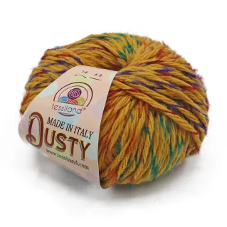 Dusty wool viscose blend shaded effect 50g ball Senape