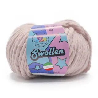 Swollen chunky wool blend yarn ball 100g Cipria
