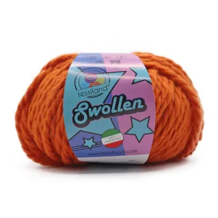 Swollen chunky wool blend yarn ball 100g Coccio