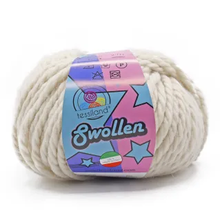 Swollen chunky wool blend yarn ball 100g Panna