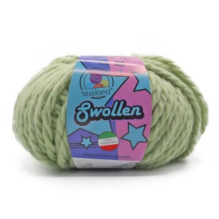 Swollen chunky wool blend yarn ball 100g Salvia