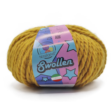 Swollen misto lana chunky gomitolo 100g Senape