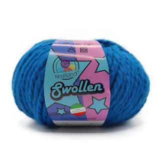 Swollen chunky wool blend yarn ball 100g Turchese