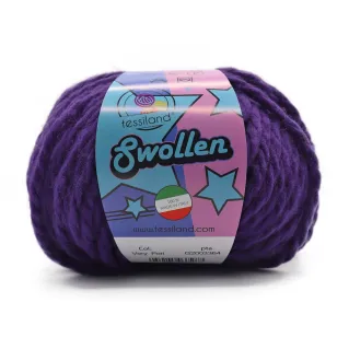 Swollen chunky wool blend yarn ball 100g Very peri