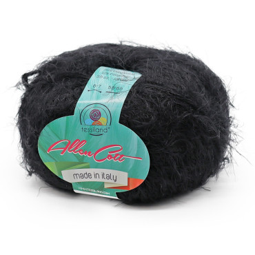 AllenCott misto cotone effetto pelliccia gomitolo 100g Nero