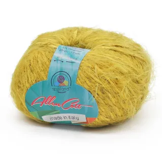 AllenCott cotton blend fur effect yarn ball 100g Senape