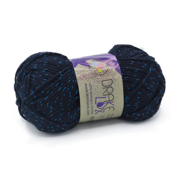 Drakelux cotone ecologico riciclato lurex gomitolo 50g Blu