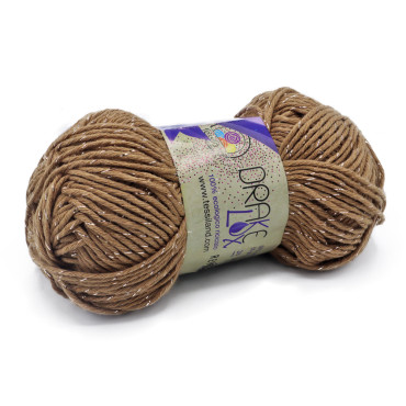 Drakelux cotone ecologico riciclato lurex gomitolo 50g Camoscio