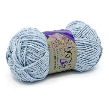 Drakelux cotone ecologico riciclato lurex gomitolo 50g Cielo