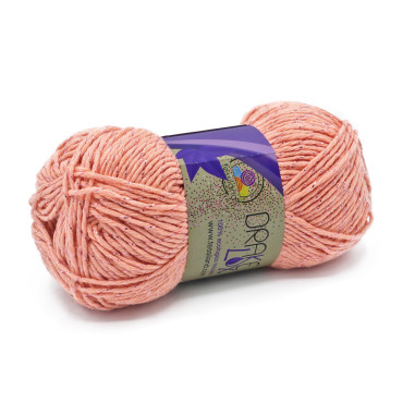 Drakelux cotone ecologico riciclato lurex gomitolo 50g Cipria