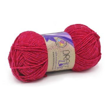 Drakelux cotone ecologico riciclato lurex gomitolo 50g Fucsia