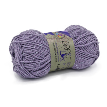 Drakelux cotone ecologico riciclato lurex gomitolo 50g Lilla