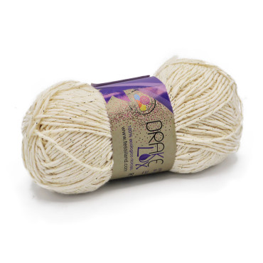 Drakelux cotone ecologico riciclato lurex gomitolo 50g Panna