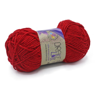 Drakelux cotone ecologico riciclato lurex gomitolo 50g Rosso