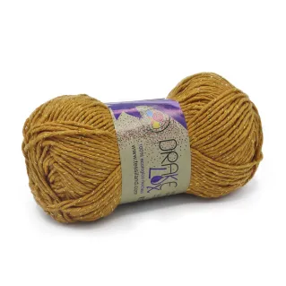Drakelux coton écologique recyclé lurex pelote 50g Senape
