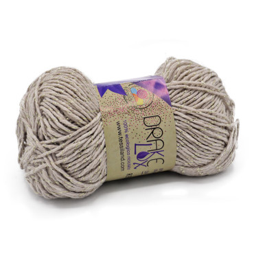 Drakelux cotone ecologico riciclato lurex gomitolo 50g Tortora