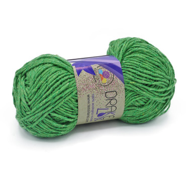 Drakelux cotone ecologico riciclato lurex gomitolo 50g Verde