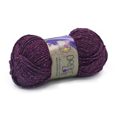Drakelux cotone ecologico riciclato lurex gomitolo 50g Viola