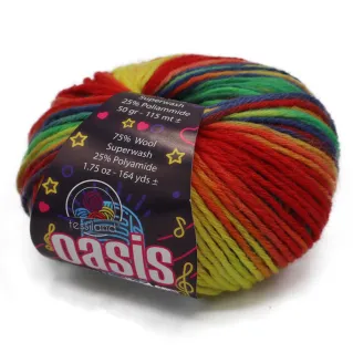 Oasis mezcla de lana virgen degradada ovillo 50g Jamaica