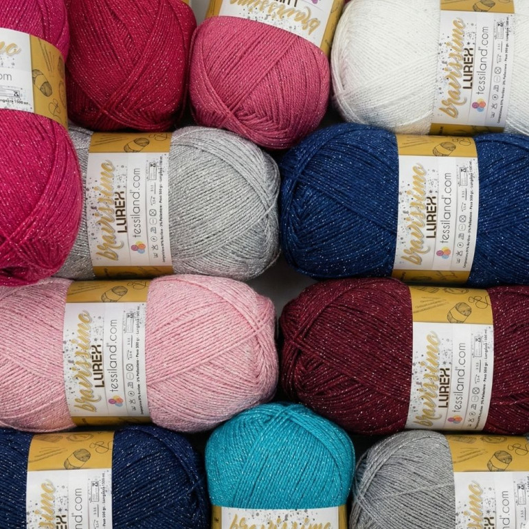 Bravissimo Lurex acrylic microfiber and lurex mega yarn cake 500g