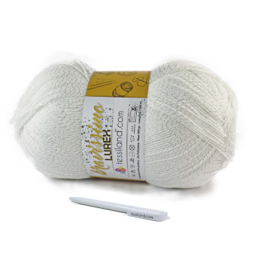 Bravissimo Lurex microfibra di acrilico e lurex gomitolone 500g Bianco