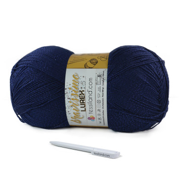 Bravissimo Lurex microfibra di acrilico e lurex gomitolone 500g Blu