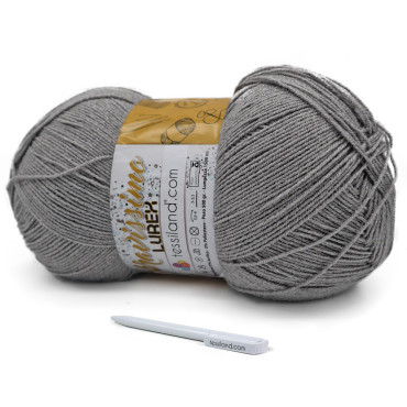Bravissimo Lurex acrylic microfiber and lurex mega yarn cake 500g Grigio