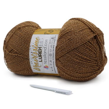 Bravissimo Lurex microfibra di acrilico e lurex gomitolone 500g Nocciola