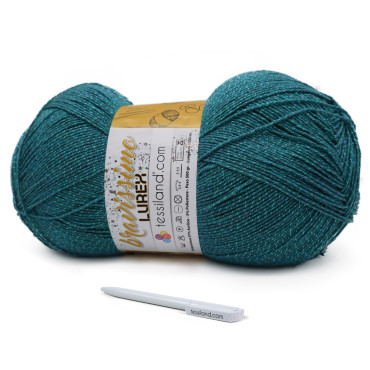 Bravissimo Lurex microfibre d’acrylique et lurex méga pelote 500g Petrolio