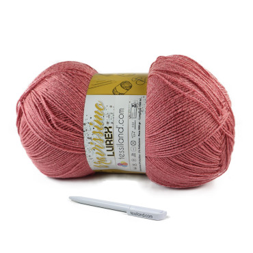 Bravissimo Lurex acrylic microfiber and lurex mega yarn cake 500g Rosa antico