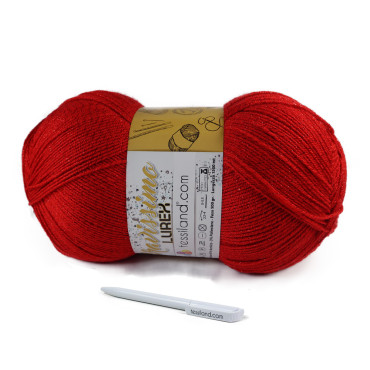 Bravissimo Lurex microfibre d’acrylique et lurex méga pelote 500g Rosso