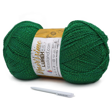 Bravissimo Lurex acrylic microfiber and lurex mega yarn cake 500g Verde
