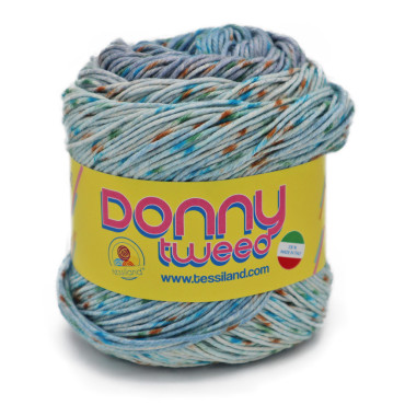 DonnyTweed puro cotone n3 effetto tweed gomitolo 100g Cielo