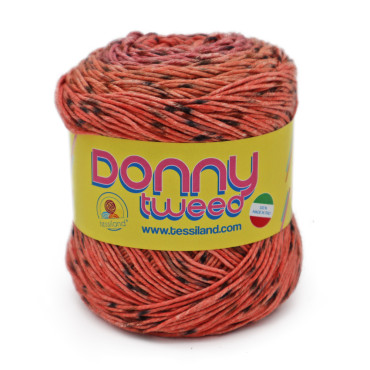 DonnyTweed puro algodón n3 efecto tweed ovillo 100g Magenta