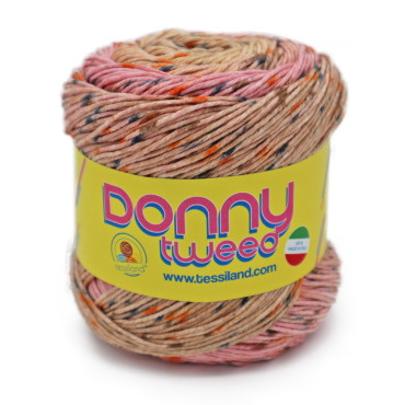 DonnyTweed pure cotton n3 tweed effect yarn ball 100g Rosa