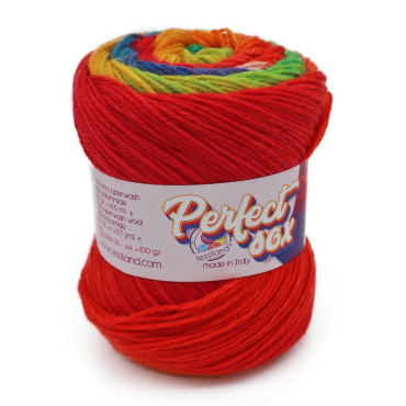 PerfectSox misto lana sfumato per calze ripetizione perfetta cake 100g Rainbow