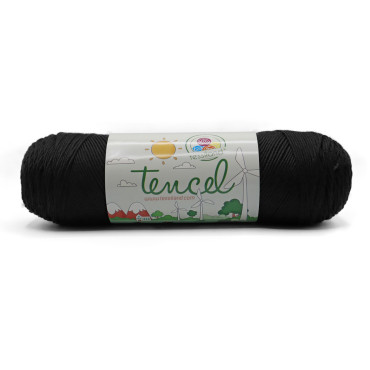 Tencel puro lyocell ecosostenibile gomitolo 200g Nero