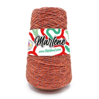 Marlene cotton blend luminous braided effect cone 250g Arancio