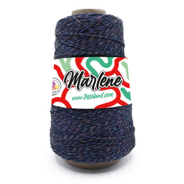 Marlene misto cotone effetto intrecciato luminoso rocca 250g Blu